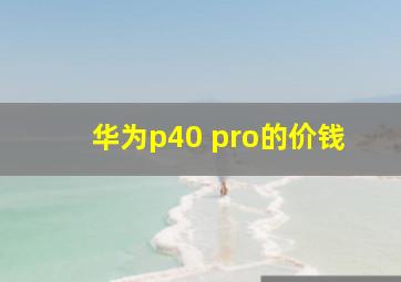 华为p40 pro的价钱